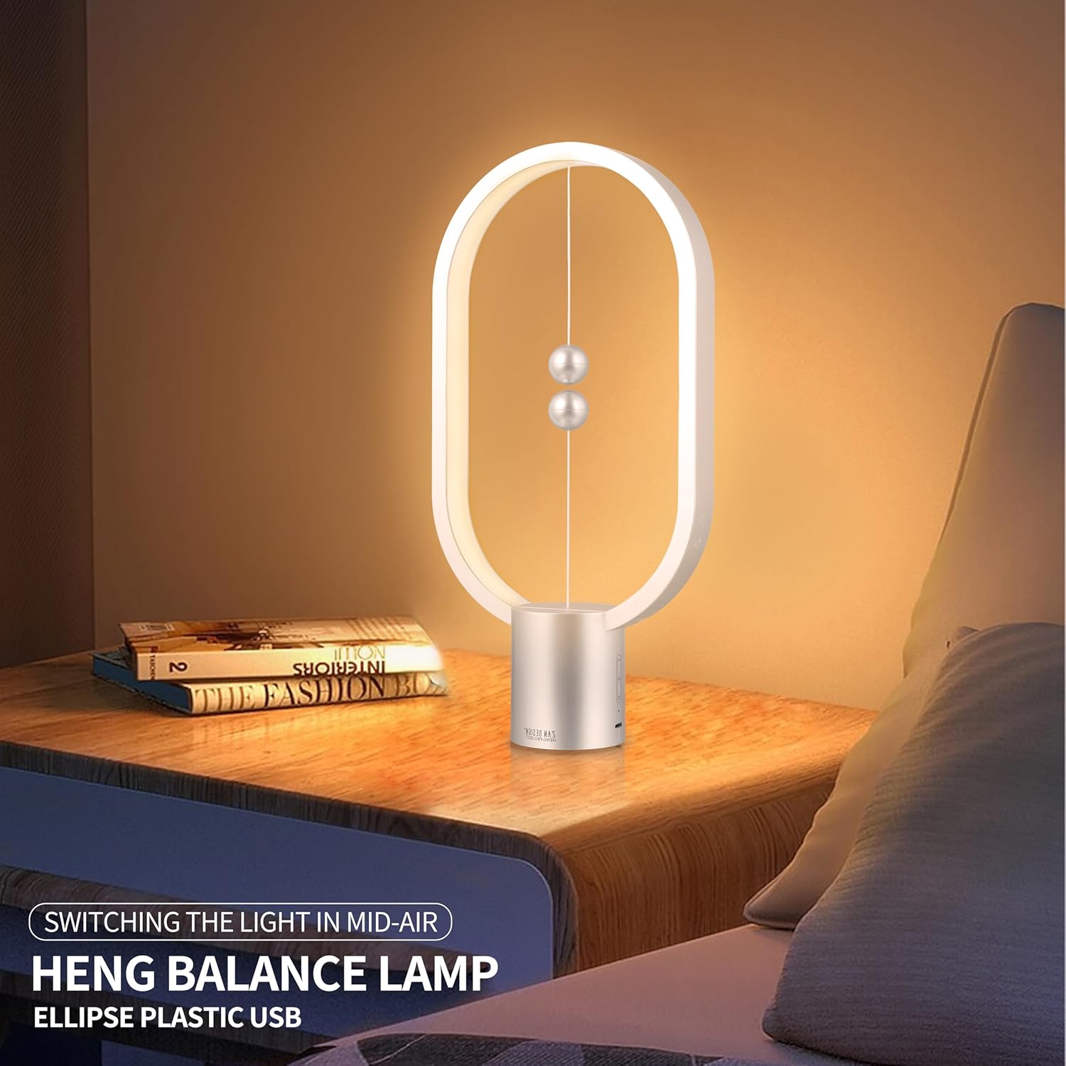 Silver Magnetic Balance LED Table Lamp: USB-Powered, Dimmable Eye-Care Light with Award-Winning Design for Australian Homes & Offices - Image 6