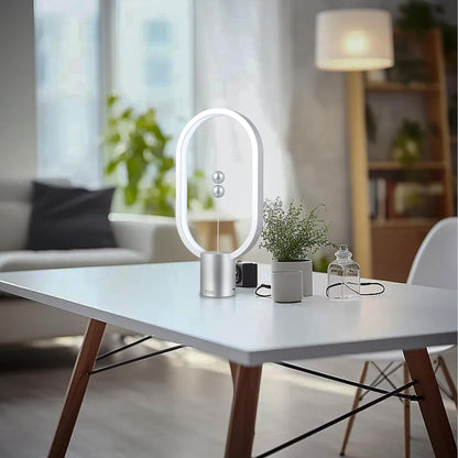 Silver Magnetic Balance LED Table Lamp: USB-Powered, Dimmable Eye-Care Light with Award-Winning Design for Australian Homes & Offices - Image 7