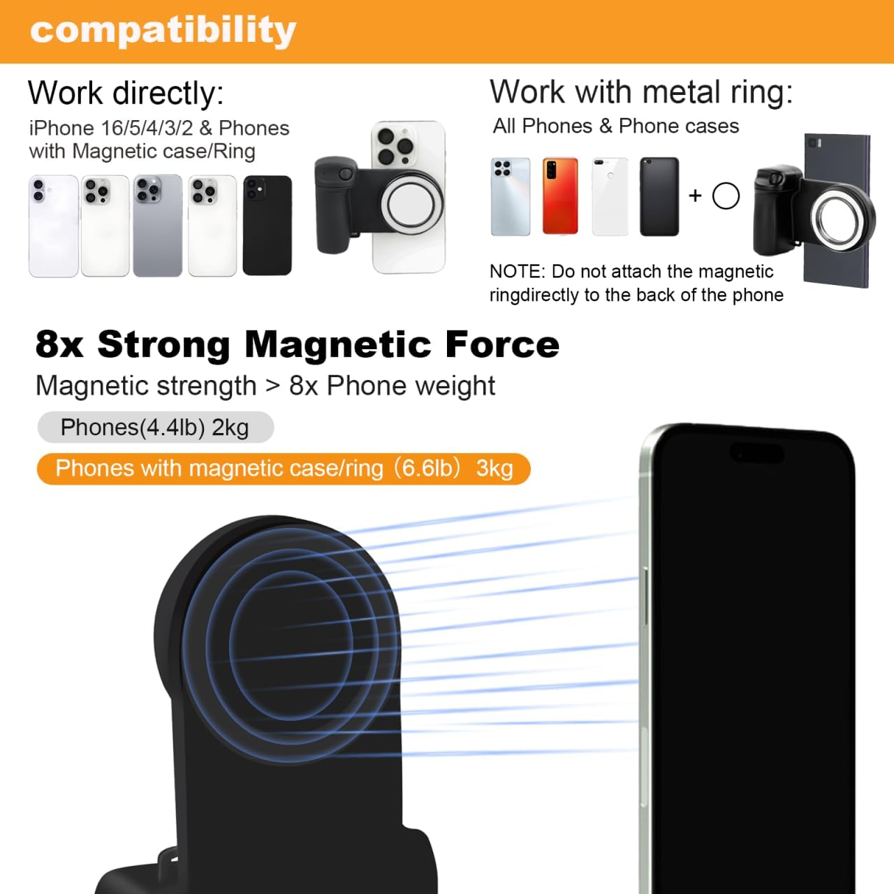 Magnetic Phone Camera Grip with Fill Light & Remote: Stable Shooting Holder for iPhone/Android – Ideal for Vlog, Selfie & Photography - Image 8