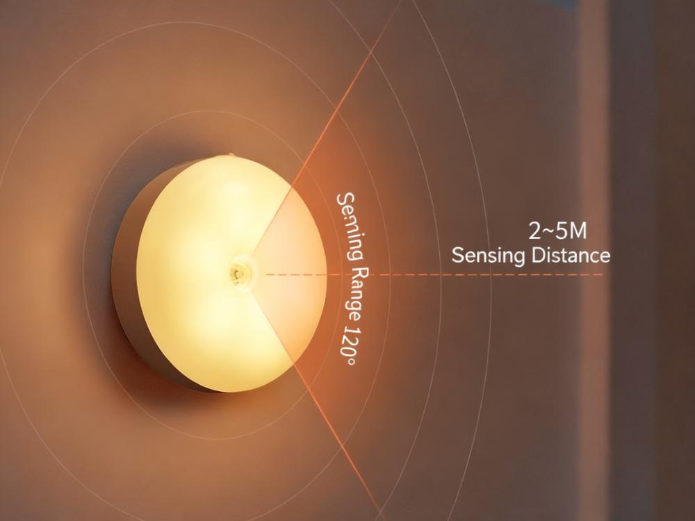 Motion Sensor LED Night Light, 86mm Diameter Smart Induction Lamp with USB Charging & Magnetic Mount, Long-Lasting Battery - Image 4