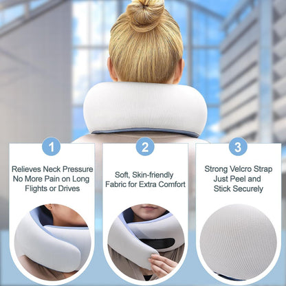 Travel Pillows for Airplanes,Memory Foam Neck Pillow for Traveling,Smooth & Cooling Fabric Plane Pillow for Long Flight,Ideal for Travels,Airplanes,Offices,Cars (Gray, Standard-Broad Fit) - Image 5