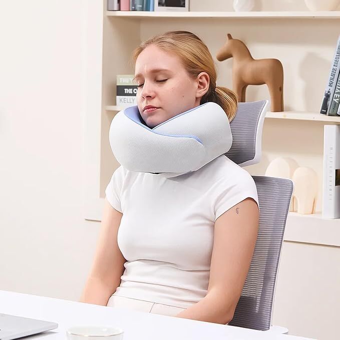 Travel Pillows for Airplanes,Memory Foam Neck Pillow for Traveling,Smooth & Cooling Fabric Plane Pillow for Long Flight,Ideal for Travels,Airplanes,Offices,Cars (Gray, Standard-Broad Fit) - Image 8