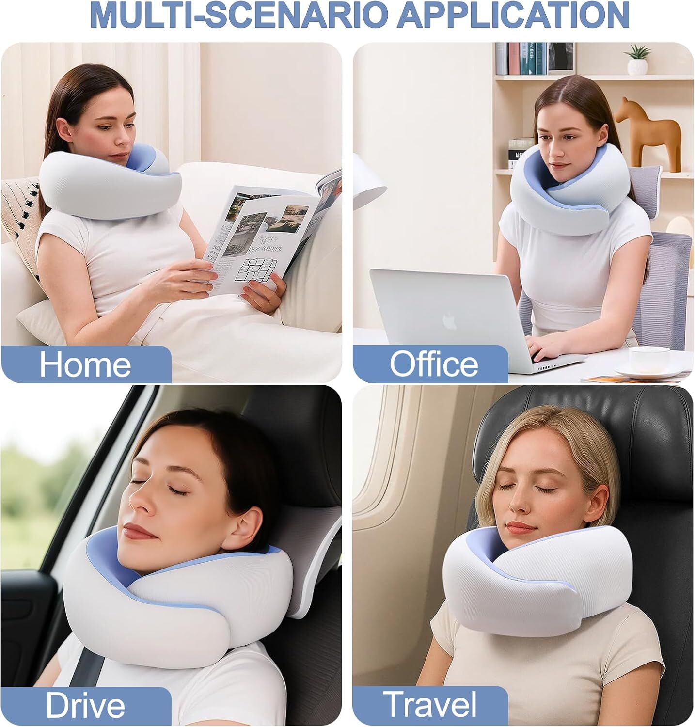 Travel Pillows for Airplanes,Memory Foam Neck Pillow for Traveling,Smooth & Cooling Fabric Plane Pillow for Long Flight,Ideal for Travels,Airplanes,Offices,Cars (Gray, Standard-Broad Fit) - Image 9