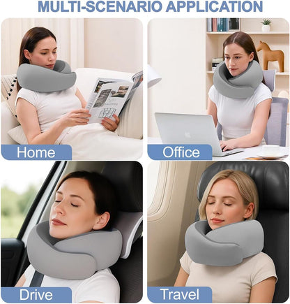 Travel Pillows for Airplanes,Memory Foam Neck Pillow for Traveling,Smooth & Cooling Fabric Plane Pillow for Long Flight,Ideal for Travels,Airplanes,Offices,Cars (Gray, Standard-Broad Fit) - Image 8
