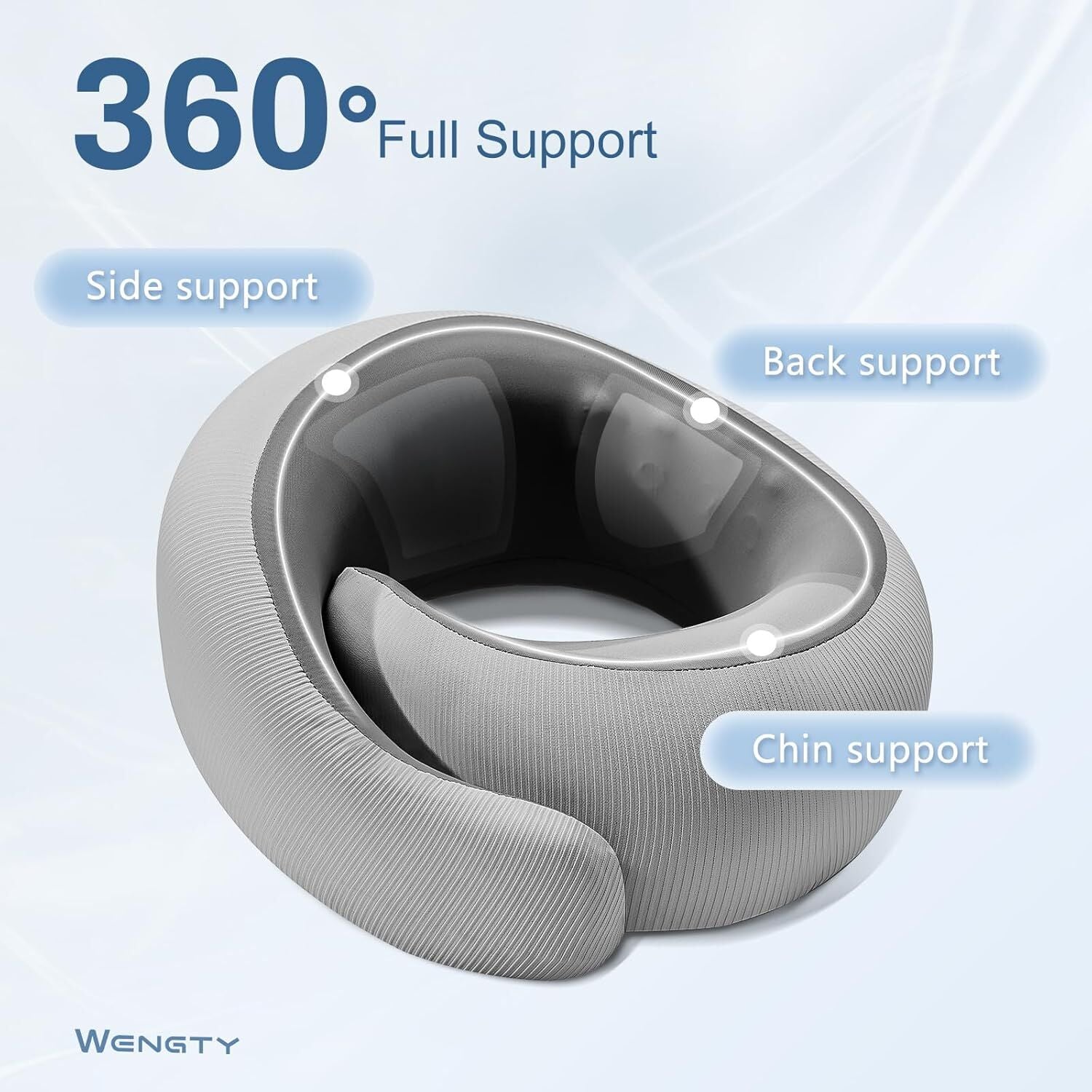 Travel Pillows for Airplanes,Memory Foam Neck Pillow for Traveling,Smooth & Cooling Fabric Plane Pillow for Long Flight,Ideal for Travels,Airplanes,Offices,Cars (Gray, Standard-Broad Fit) - Image 9