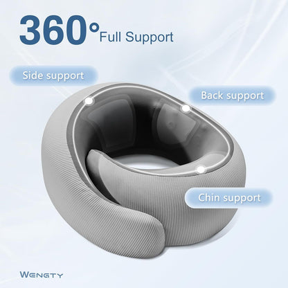 Travel Pillows for Airplanes,Memory Foam Neck Pillow for Traveling,Smooth & Cooling Fabric Plane Pillow for Long Flight,Ideal for Travels,Airplanes,Offices,Cars (Gray, Standard-Broad Fit) - Image 9