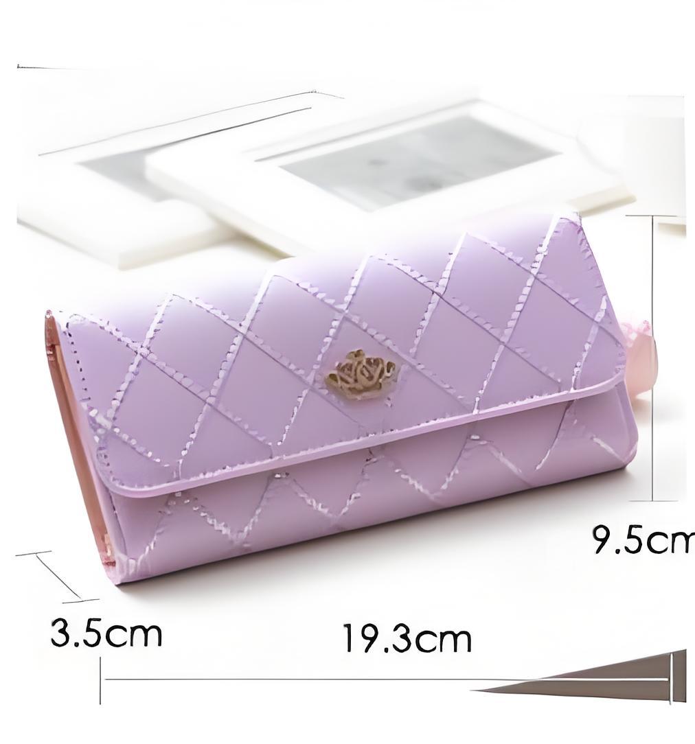 Christmas gift Women's Quilted Leather Wallet, Stylish Long Clutch with Heart Accent, for Cards & Cash Organization（purple） - Image 9