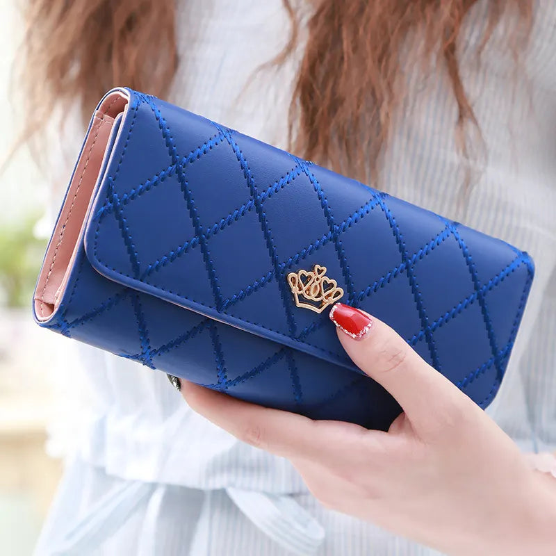 Christmas gift Women's Quilted Leather Wallet, Stylish Long Clutch with Heart Accent, for Cards & Cash Organization（yellow） - Image 4