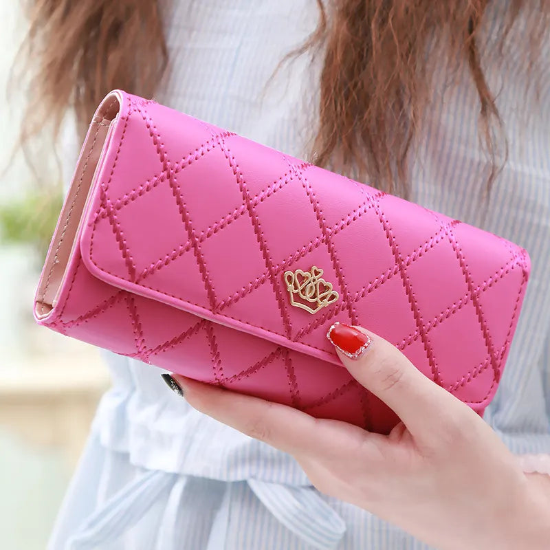 Christmas gift Women's Quilted Leather Wallet, Stylish Long Clutch with Heart Accent, for Cards & Cash Organization（yellow） - Image 7