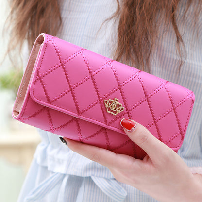 Christmas gift Women's Quilted Leather Wallet, Stylish Long Clutch with Heart Accent, for Cards & Cash Organization（pink） - Image 7