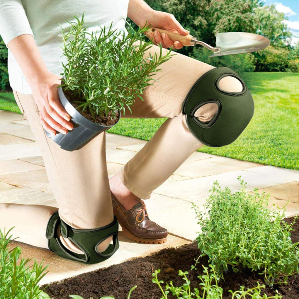 Olive Green Gardening Knee Pads (2-Pack): Ultra-Thick Memory Foam, Adjustable Straps – Ideal for Gardening, Cleaning, Flooring & Work - Image 2