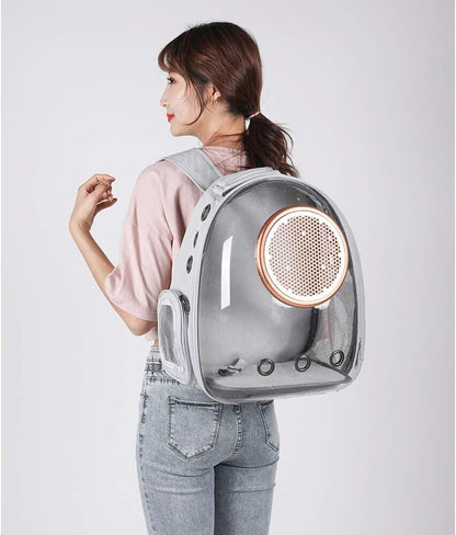 pet products Pet Space Capsule Backpack, Small Medium Cat Puppy Dog Carrier, Transparent Breathable Heat Proof, Pet Carrier for Travel Hiking Walking Camping, Grey - Image 6