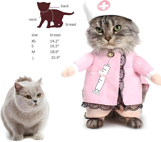 pet products Dog Costume Clothes Halloween Cat Costumes Small Animal Funny Pets Clothing for Doggy Kitty Rabbits Piggy, Nurse - Image 3