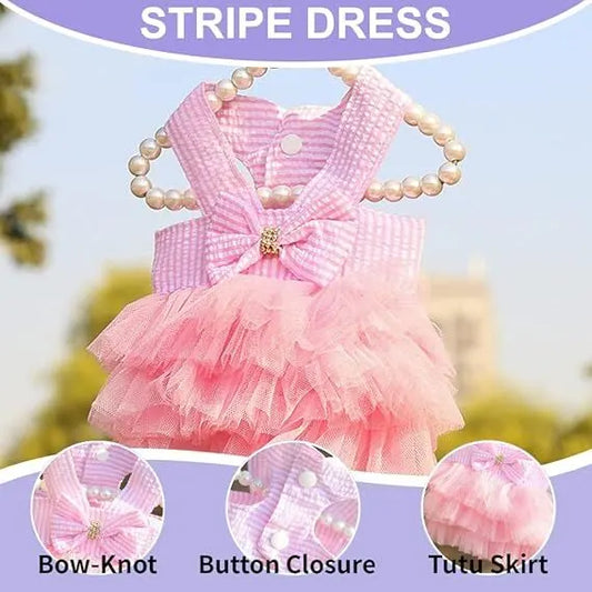 pet products Fall Dog Dresses for Small Dogs Girl 3 Pack Summer Puppy Clothes Outfit Apparel Female Cute Cat Skirt - Image 3