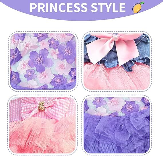 pet products Fall Dog Dresses for Small Dogs Girl 3 Pack Summer Puppy Clothes Outfit Apparel Female Cute Cat Skirt - Image 4