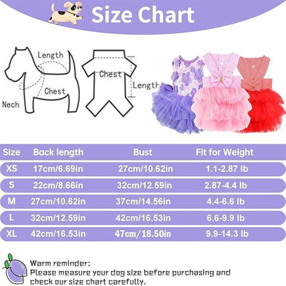 pet products Fall Dog Dresses for Small Dogs Girl 3 Pack Summer Puppy Clothes Outfit Apparel Female Cute Cat Skirt - Image 5