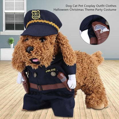 pet products Pet Cosplay Outfit, Funny Dog Cat Party Costume Puppy Uniform Pet Cosplay Clothes for Halloween Christmas Theme Party - Image 5