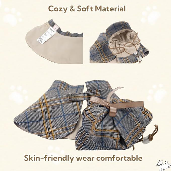 Pet products Dog Costume-Cute Detective Pet Clothes Set Halloween Cosplay Party Outfit Winter Fashion Cape Cloak Hat for Small Medium Dog & Cat Kitten - Image 4