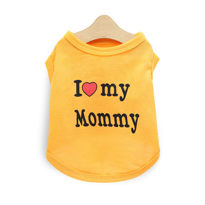 Pet products 4-Piece Pet Vest Set for Summer - Includes 4 Versatile Vests with I ❤️ my Mommy Message, Lightweight Breathable Fabric Perfect for Dogs and Cats in Warm Weather（M） - Image 2