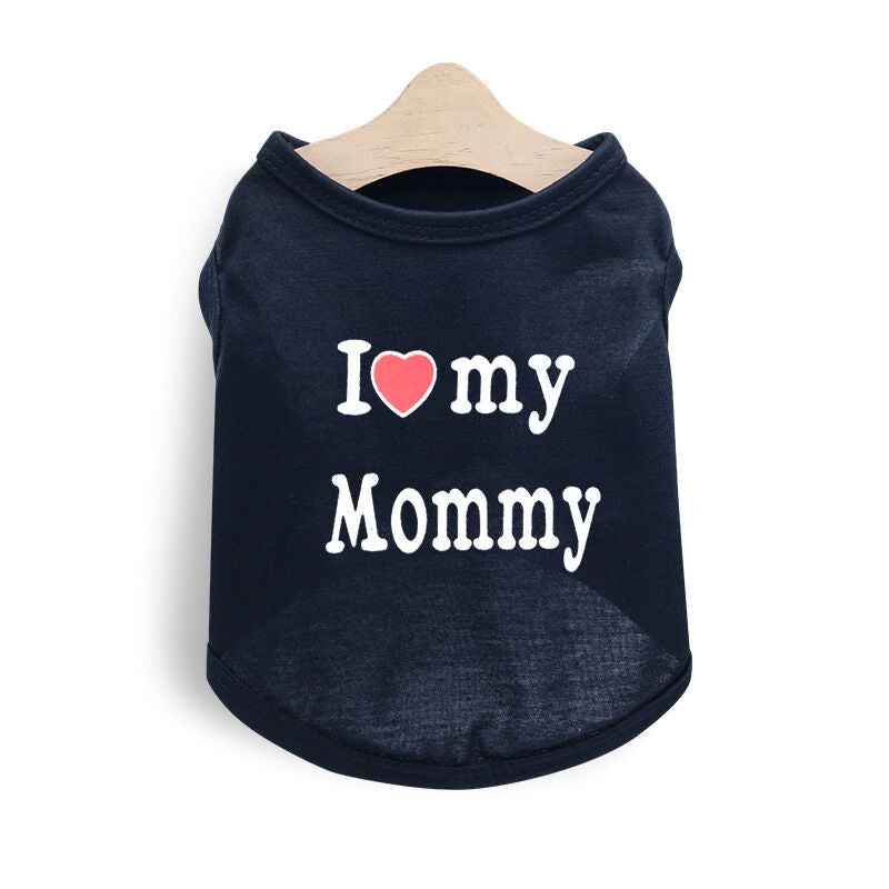 Pet products 4-Piece Pet Vest Set for Summer - Includes 4 Versatile Vests with I ❤️ my Mommy Message, Lightweight Breathable Fabric Perfect for Dogs and Cats in Warm Weather（S） - Image 2