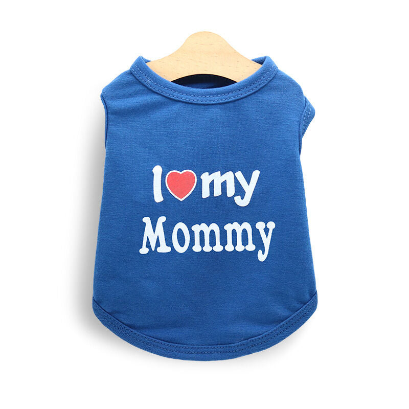 Pet products 4-Piece Pet Vest Set for Summer - Includes 4 Versatile Vests with I ❤️ my Mommy Message, Lightweight Breathable Fabric Perfect for Dogs and Cats in Warm Weather（XS） - Image 3