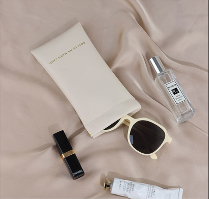 Christmas gift Premium Leather Eyeglass Case with Spring Closure - Multiple Color Options - Refined Craftsmanship（Rosy Pink） - Image 5