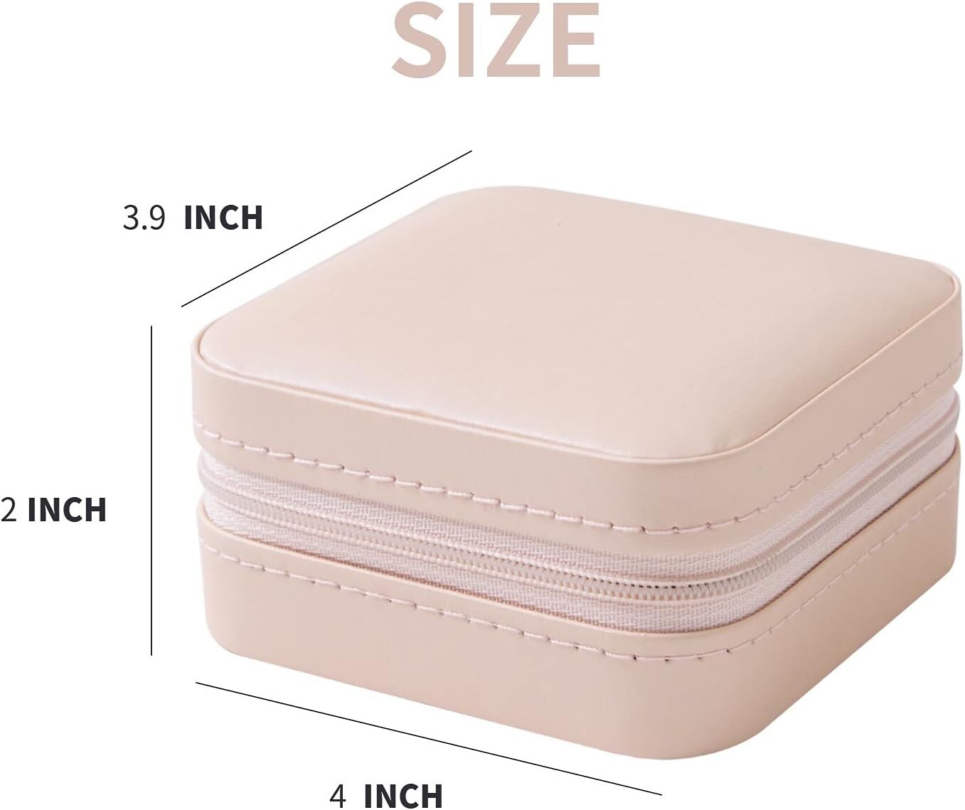 Pink Travel Jewelry Box with Mirror: Compact, Organised Storage for Rings, Necklaces & Earrings, Ideal for Aussies - Image 2