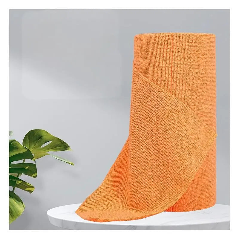 Christmas gift 50-Piece 25x25cm Polycotton Cleaning Cloth Roll, Reusable Dual-Use Dish & Surface Wipes for Home & Kitchen（orange）