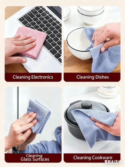 Christmas gift 50-Piece 25x25cm Polycotton Cleaning Cloth Roll, Reusable Dual-Use Dish & Surface Wipes for Home & Kitchen（orange） - Image 4
