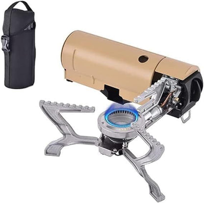 2500W Portable Camping Stove Foldable Butane Stove Indoor/Outdoor Cooking Suitable for Picnic, Backpacking Hiking, Adventure, Home, Travel, Outdoor Patio, RV Trip (Khaki) - Image 2
