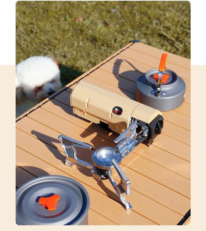 2500W Portable Camping Stove Foldable Butane Stove Indoor/Outdoor Cooking Suitable for Picnic, Backpacking Hiking, Adventure, Home, Travel, Outdoor Patio, RV Trip (Khaki) - Image 9