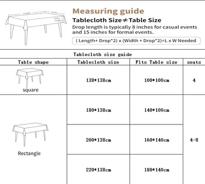 Waterproof Oilproof Washable Heat-Resistant PVC Tablecloth - 5 Patterns & Sizes for Home, Restaurant & Picnic Dining（A,138*138） - Image 6