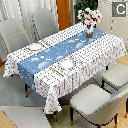 Waterproof Oilproof Washable Heat-Resistant PVC Tablecloth - 5 Patterns & Sizes for Home, Restaurant & Picnic Dining（C,138*138） - Image 3