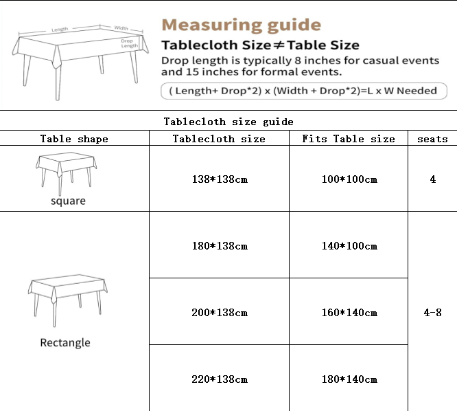 Waterproof Oilproof Washable Heat-Resistant PVC Tablecloth - 5 Patterns & Sizes for Home, Restaurant & Picnic Dining（D,180*138） - Image 6