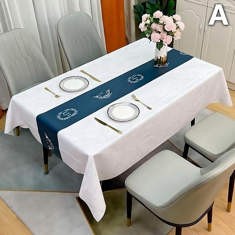 Waterproof Oilproof Washable Heat-Resistant PVC Tablecloth - 5 Patterns & Sizes for Home, Restaurant & Picnic Dining（C,200*138）
