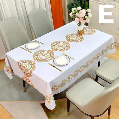 Waterproof Oilproof Washable Heat-Resistant PVC Tablecloth - 5 Patterns & Sizes for Home, Restaurant & Picnic Dining（E,220*138） - Image 5