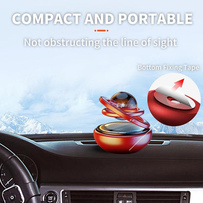 Red Solar-Powered Rotating Car Air Freshener: Space-Themed Dashboard Decor with Ocean Scent & 16 Cologne Pads - Image 5