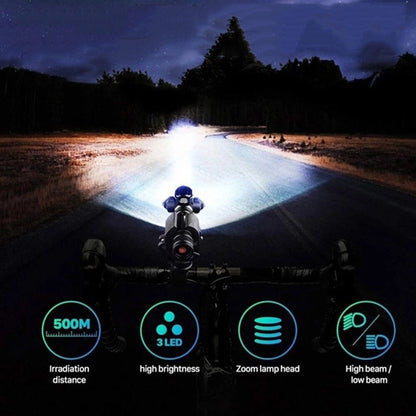 Rotatable Aluminium Alloy Bike Flashlight: USB Rechargeable, 500m Range, 170g with Mount, Perfect for Aussie Night Riders - Image 2