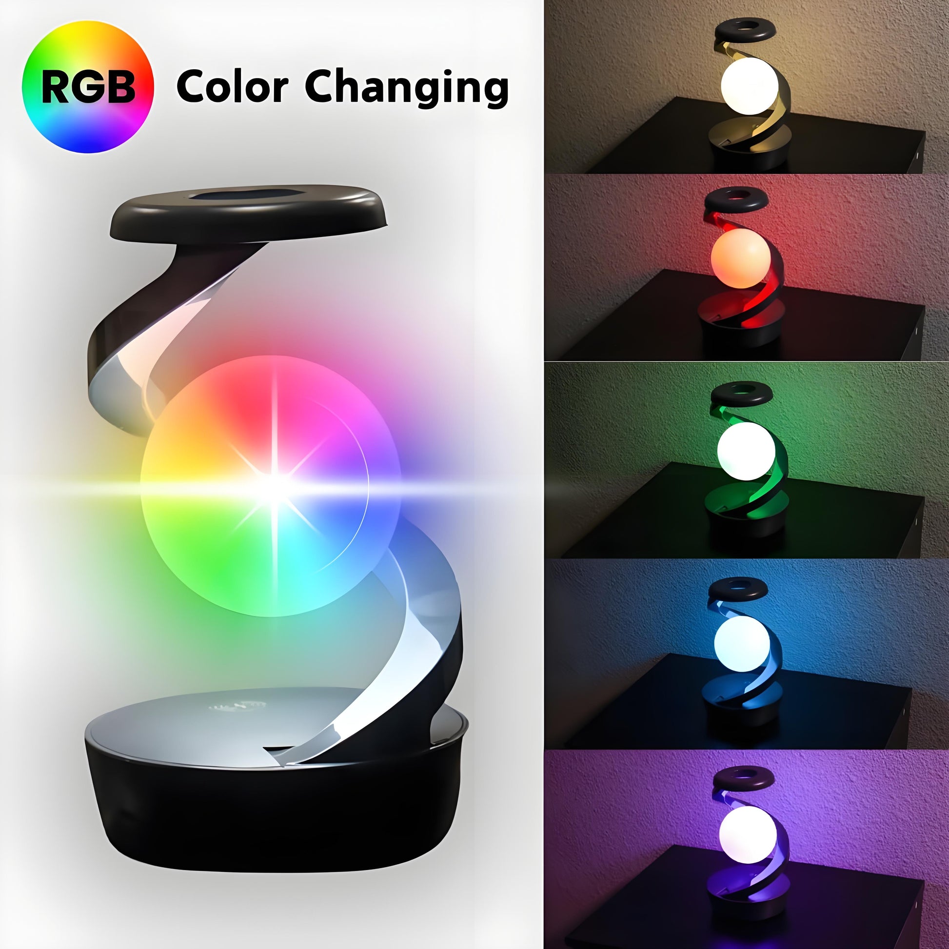 Rotating Levitating Night Light with RGB Colors & Wireless Charging: 1-Second Palm-Activated Spin, Motion-Sensing – Futuristic Lighting for Australian Bedrooms & Offices - Image 5