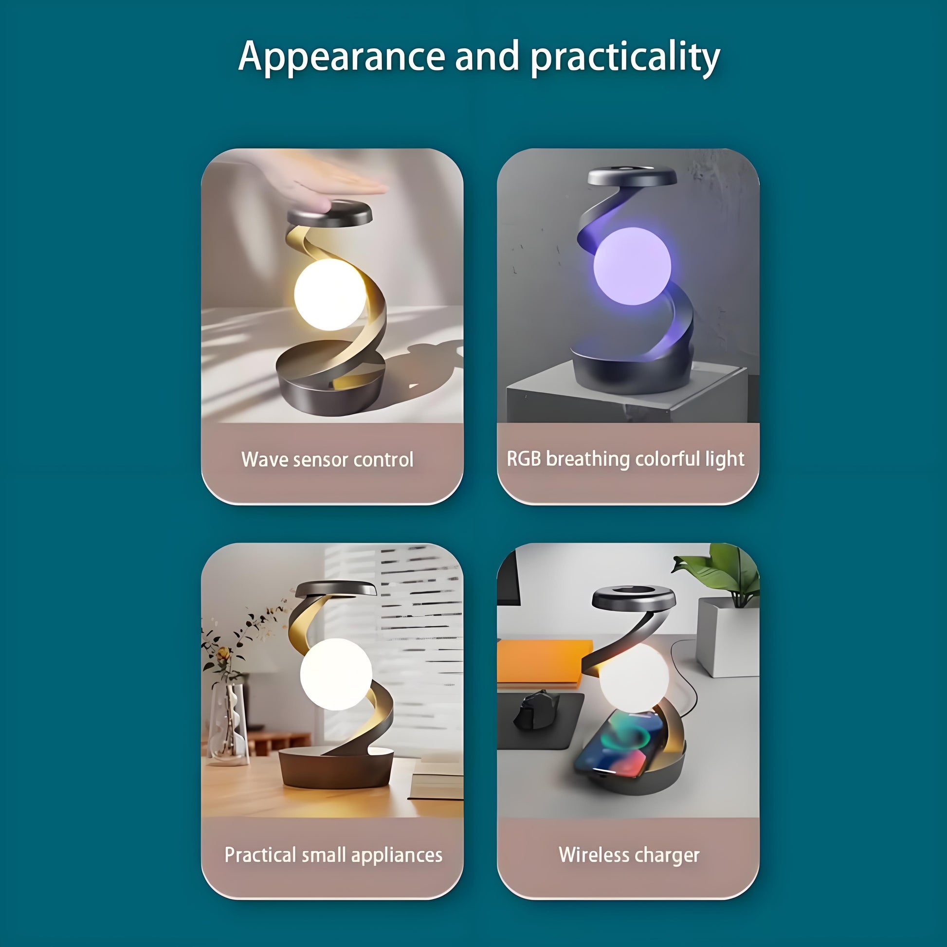 Rotating Levitating Night Light with RGB Colors & Wireless Charging: 1-Second Palm-Activated Spin, Motion-Sensing – Futuristic Lighting for Australian Bedrooms & Offices - Image 9