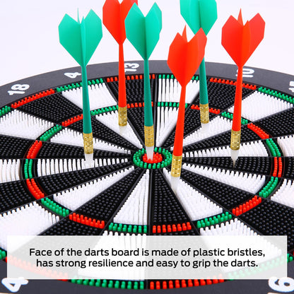 Safety Dart Board Set with 6 Soft Tip Darts: 16-Inch Rubber Dartboard for Family, Office & Party Leisure Sport - Image 4