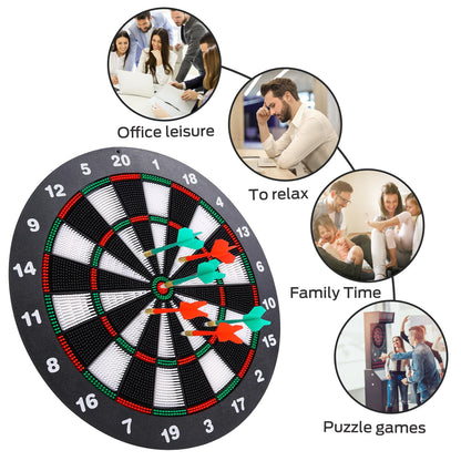 Safety Dart Board Set with 6 Soft Tip Darts: 16-Inch Rubber Dartboard for Family, Office & Party Leisure Sport - Image 6