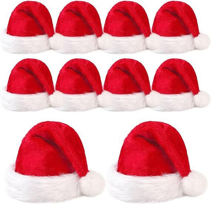 3Pack Christmas Santa Hats for Adults - Extra Thicken Velvet Santa Claus Hats for Women Men Fluffy Plush Xmas Hats Christmas Party Supplies New Year's Eve Party Hats for Adults Teenagers - Image 8