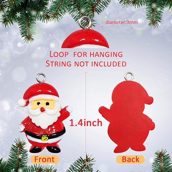 60pcs Mini Christmas Ornaments for Mini Tree Decorations Small Christmas Ornaments Resin Miniatures for Craft Christmas Decor - Image 6
