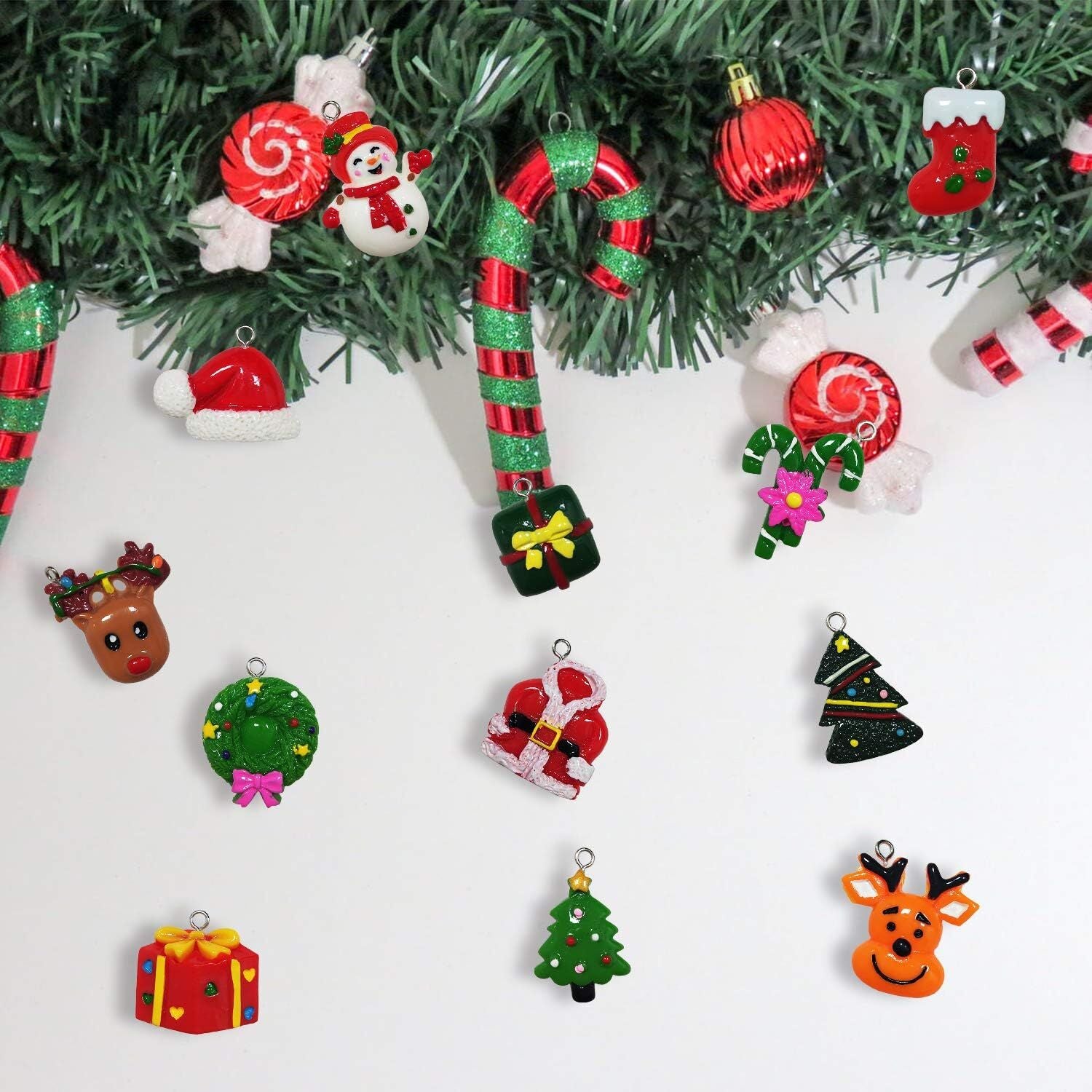 60pcs Mini Christmas Ornaments for Mini Tree Decorations Small Christmas Ornaments Resin Miniatures for Craft Christmas Decor - Image 8