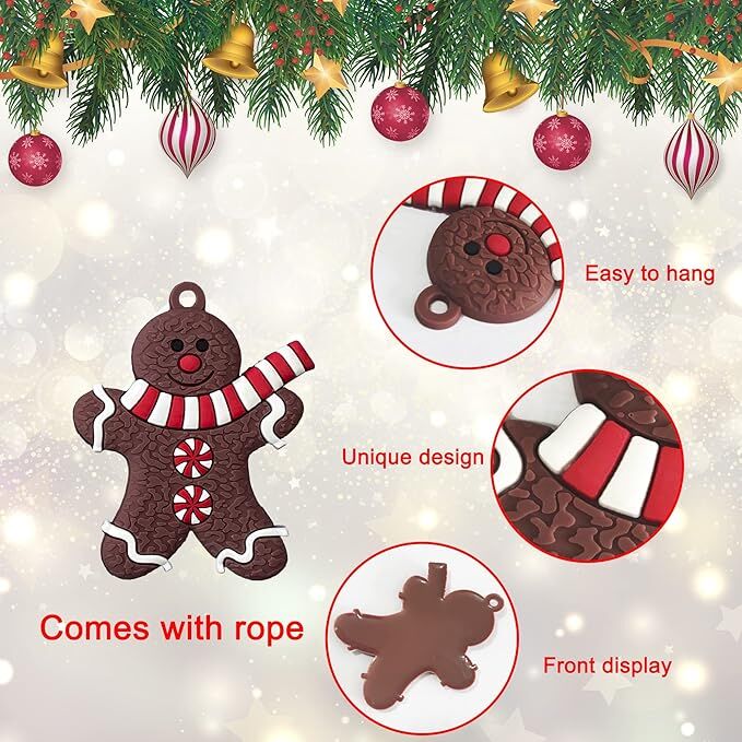 12pcs Christmas Ornaments Cute Snowman Xmas Tree Decorations Santa Claus Plastic Figurines Ornaments with Sugar Cookie House for Christmas Tree Hanging Party DIY Decor 3 Inch Tall - Image 6