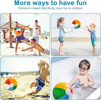 12'' Beach Ball for Kids: 14 Pack Beach Balls Bulk Inflatable Pool - Beach Balls Bulk Hawaiian Tropical Theme Christmas Party Decorations Favors Supplies - Image 4
