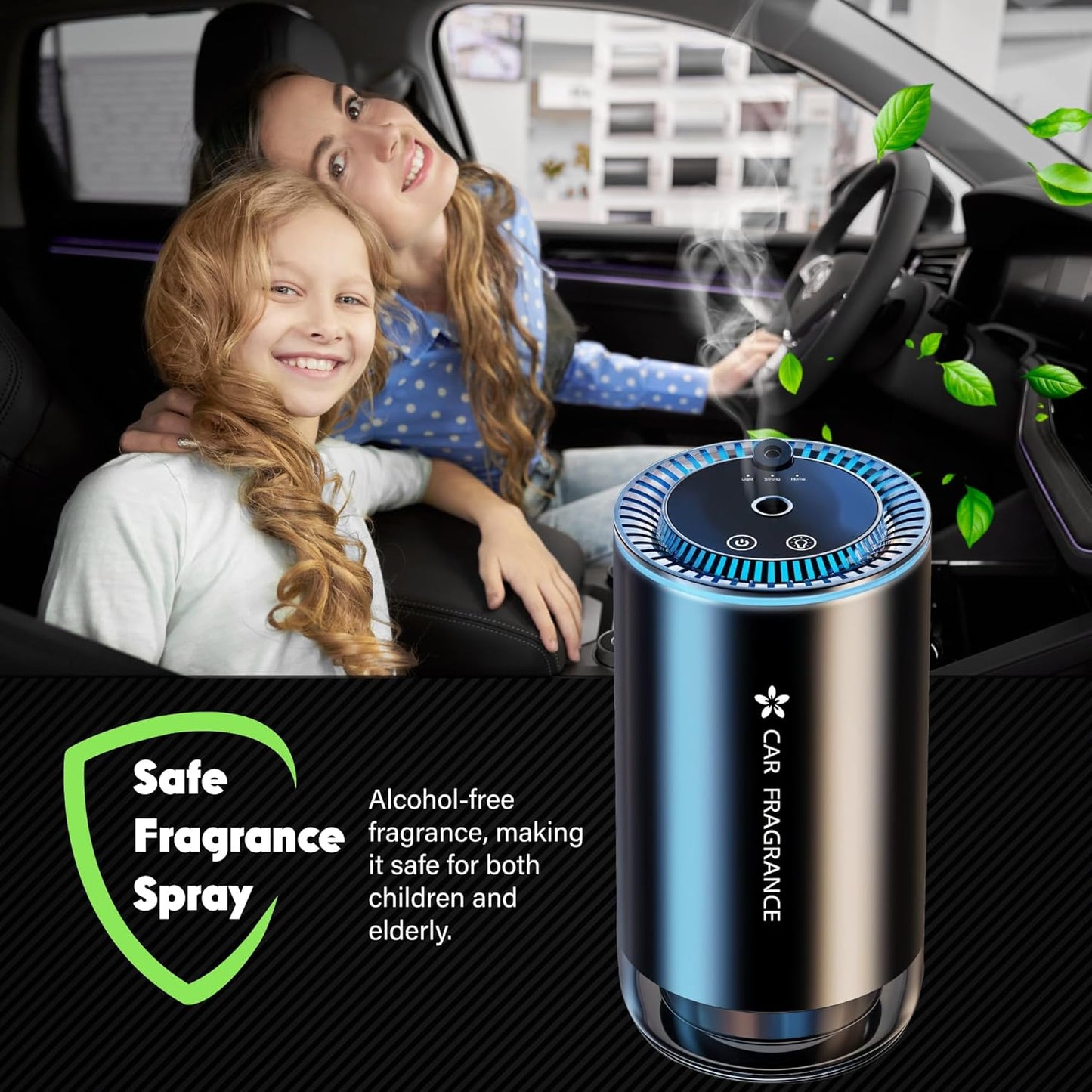 Smart Car Air Freshener with Starry Lights Projector: Automatic Aroma Diffuser, 3 Modes, Rechargeable for Car & Home - Image 2