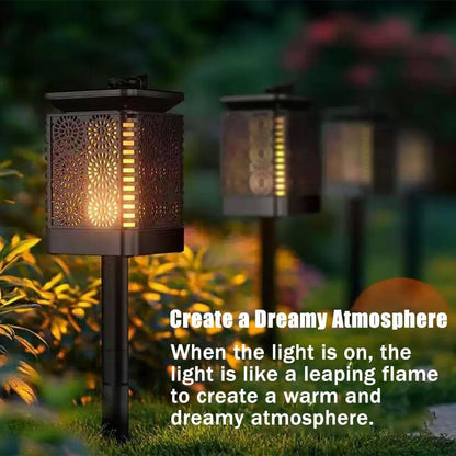 4-Pack Solar Garden Stake Light with Floral Pattern: 12 LED Outdoor Decorative Light with Multiple Mounting Options - Image 4