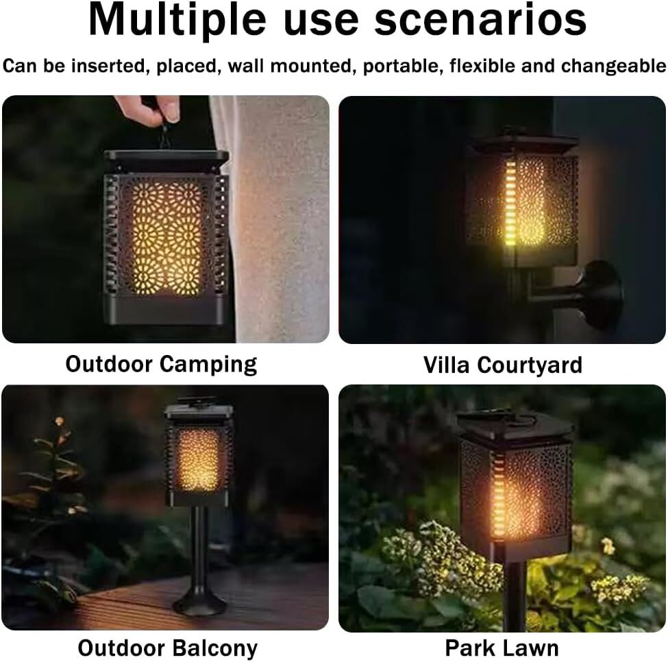 4-Pack Solar Garden Stake Light with Floral Pattern: 12 LED Outdoor Decorative Light with Multiple Mounting Options - Image 8